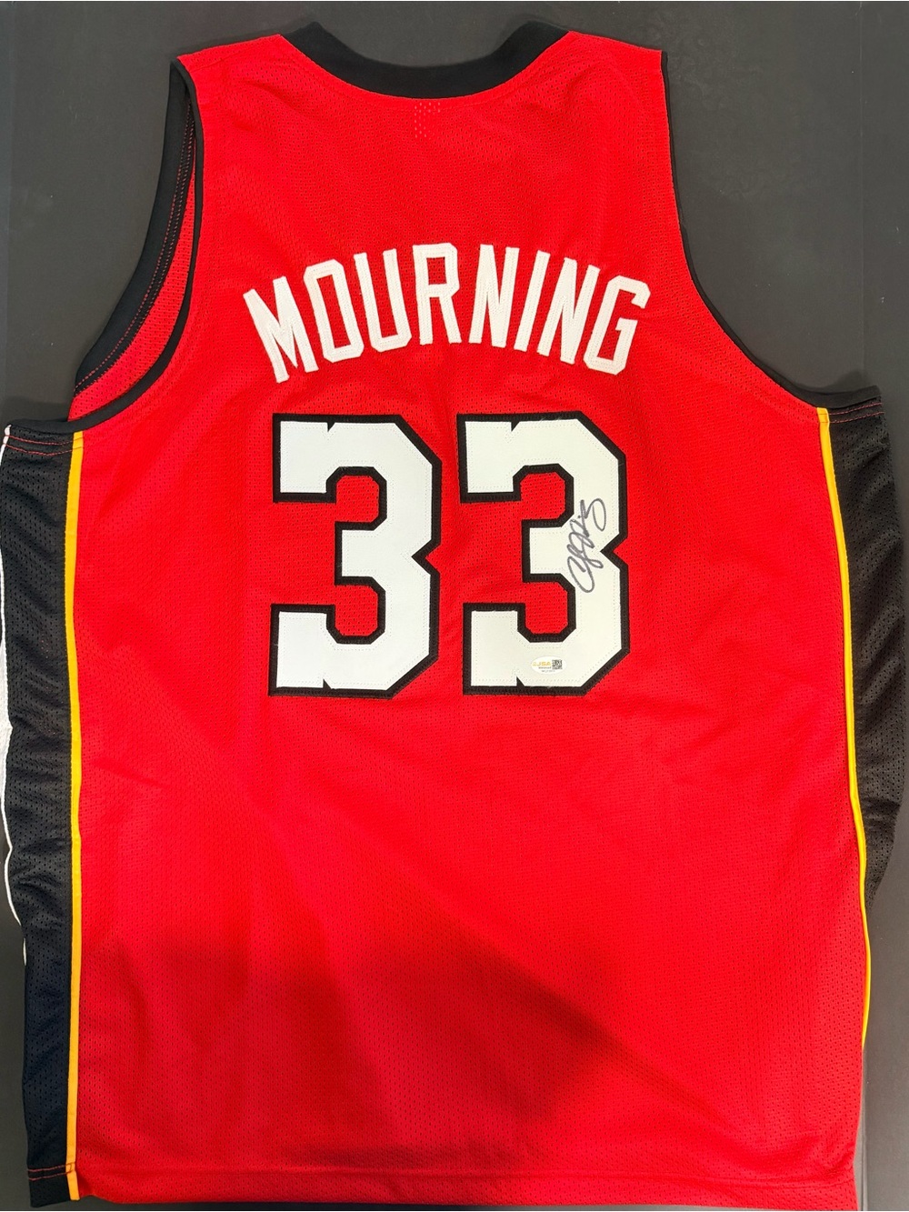 Alonzo Mourning #33 Basketball Jersey - Autographed JSA authenticated